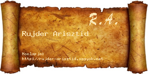 Rujder Arisztid névjegykártya